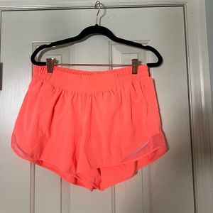 NEON coral Hottie Hot Shorts Size 10 WORN ONCE